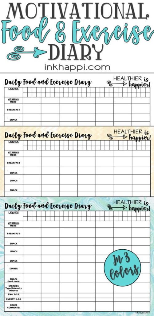 Motivational Food And Exercise Diary Free Printable Inkhappi Food 