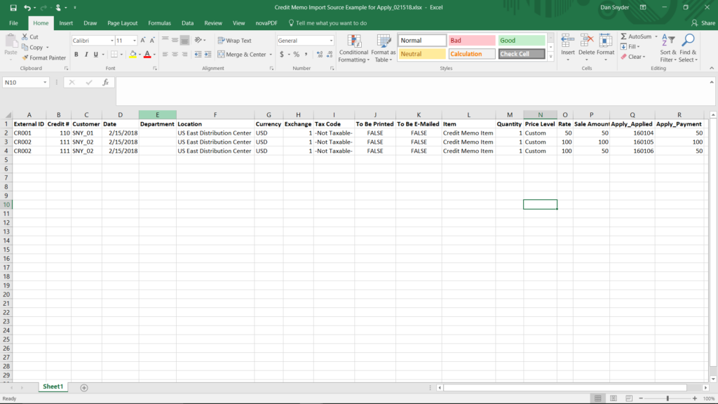 NetSuite CSV Import Import Credit Memo And Apply To Invoice Keystone 