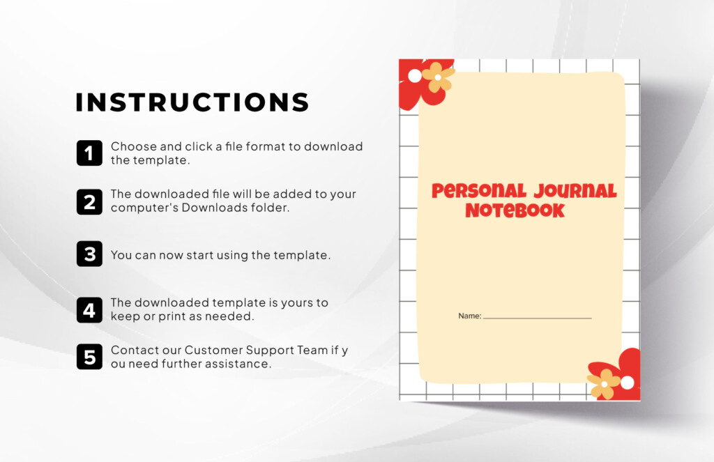 Personal Notebook Journals Template In Word PDF Google Docs Apple 