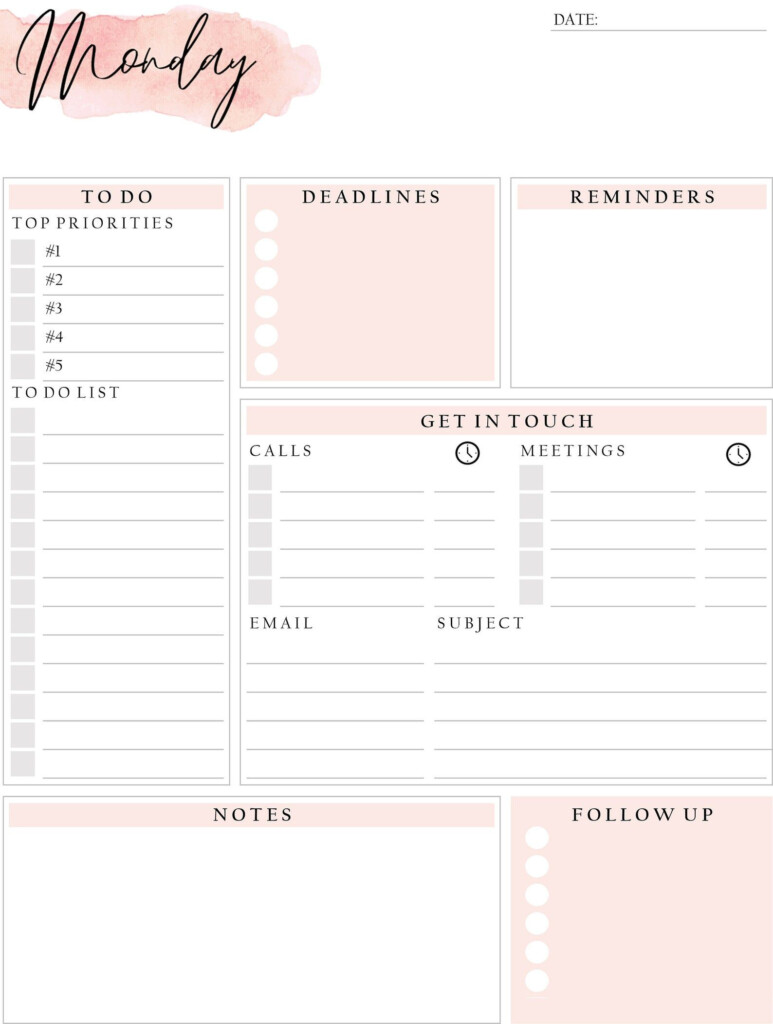Printable Daily Work Journal Template Moliplus