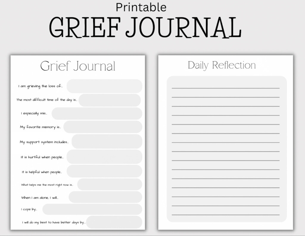 Printable Grief Journal Grief Template Coping With Grief Printable 