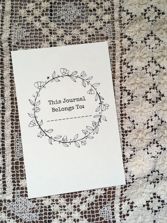 Printable Journal Card This Journal Belongs To Floral Etsy