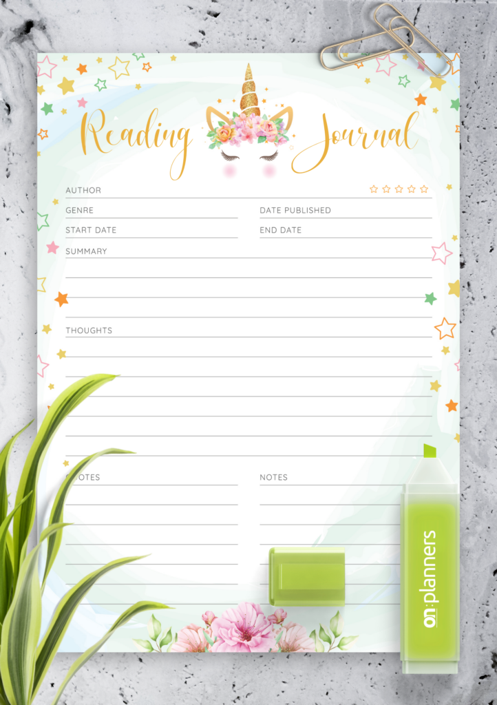 Reading Journal Printable
