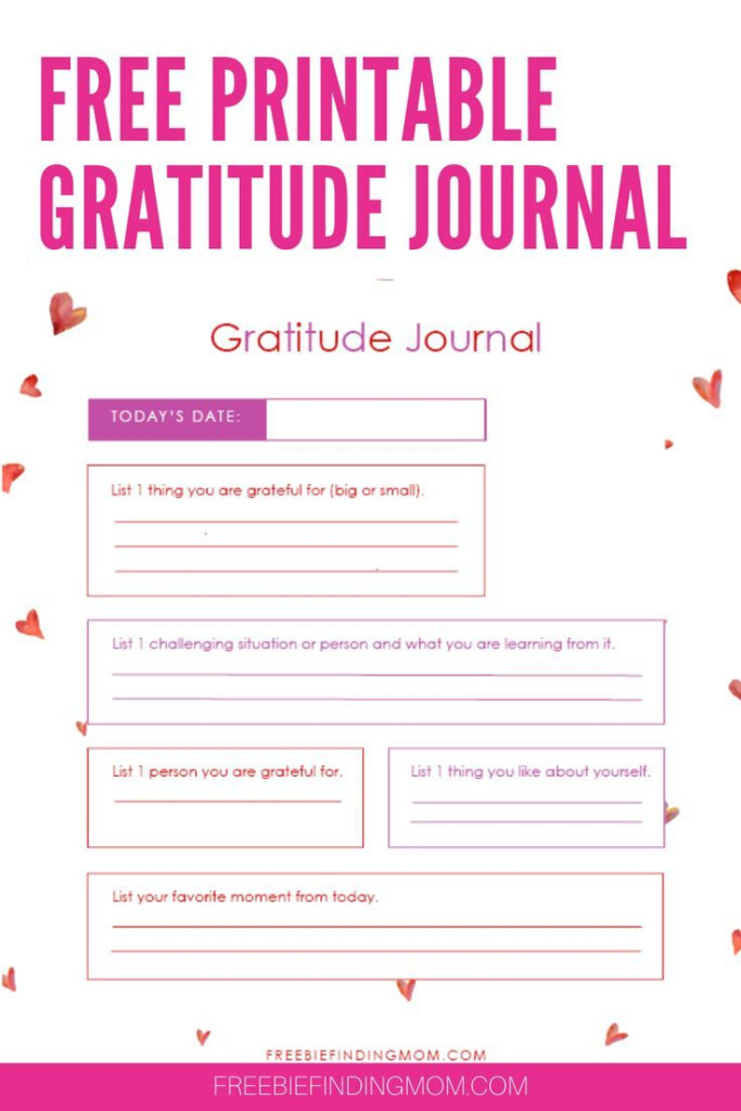 The Free Printable Gratitude Journal Is Shown With Hearts And Leaves On It