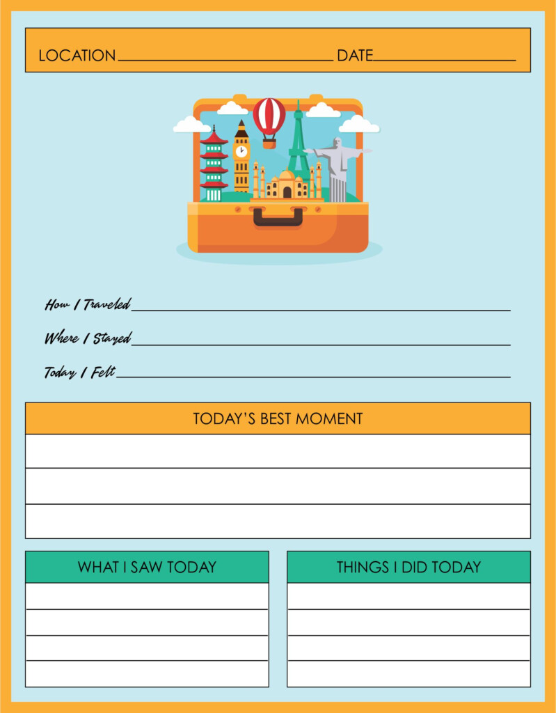 Travel Journal Template 10 Free PDF Printables Printablee