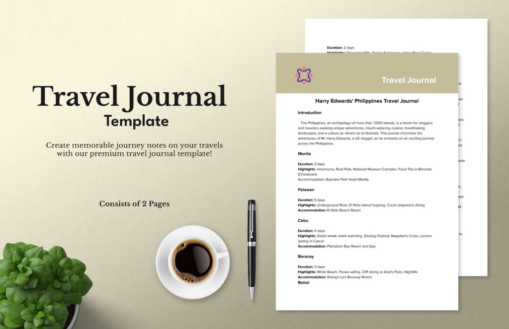 Travel Journal Template Download In Word Google Docs PDF 