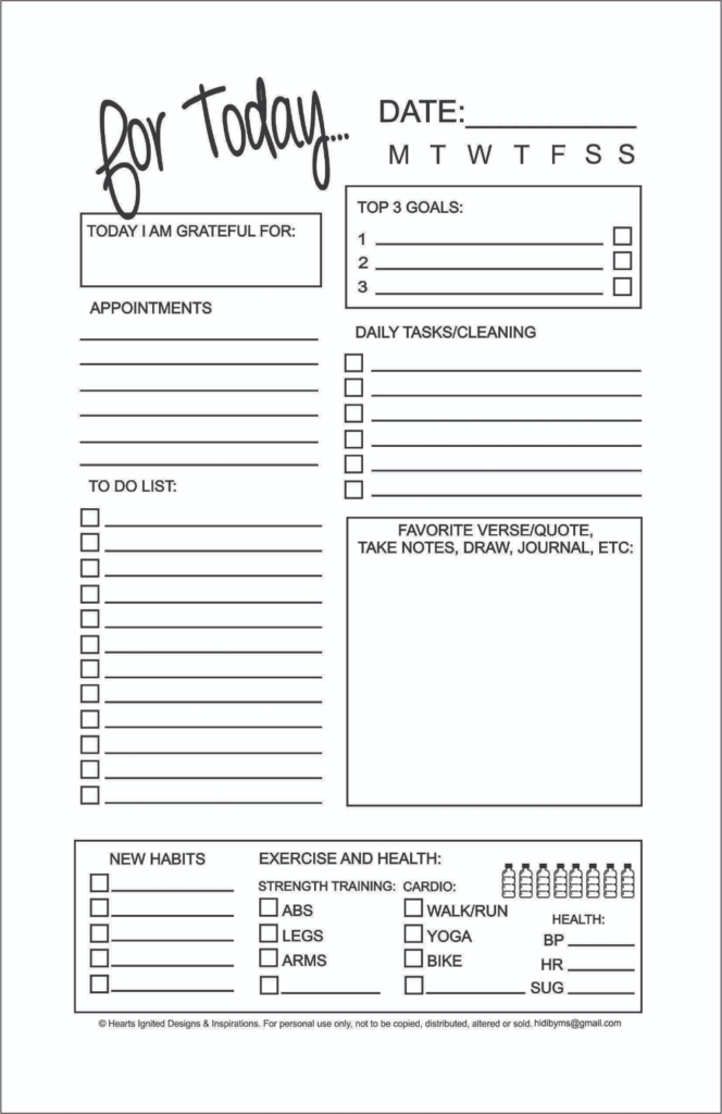Universal Daily Planner Printable Editable Free 8 5 X 5 5 Get Your 