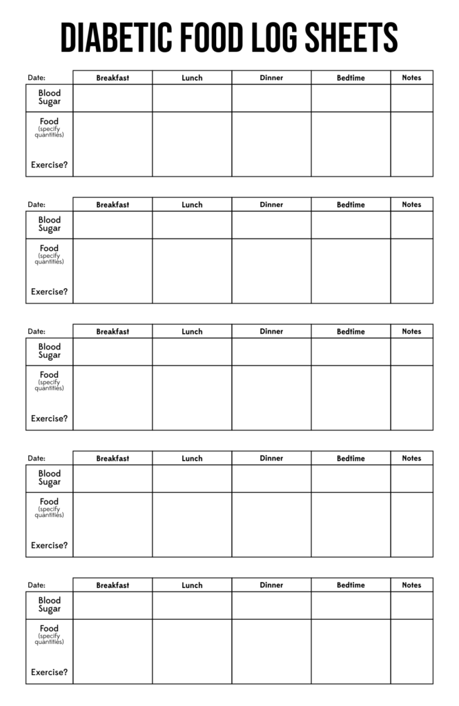 10 Best Diabetic Food Log Sheets Printable Artofit