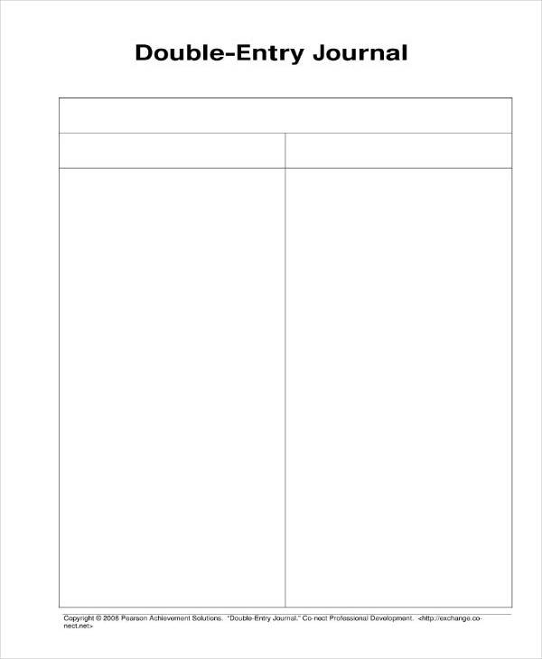 10 Double Entry Journal Templates PDF DOC