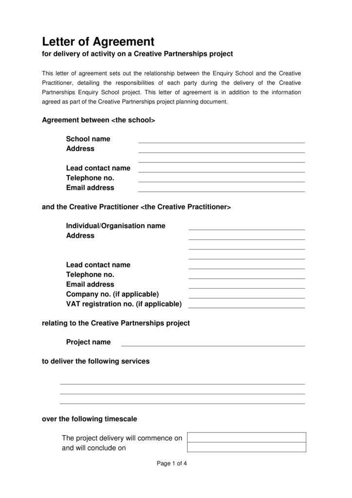 16 Sample Letter Of Agreement Examples Pdf Word Examples Images