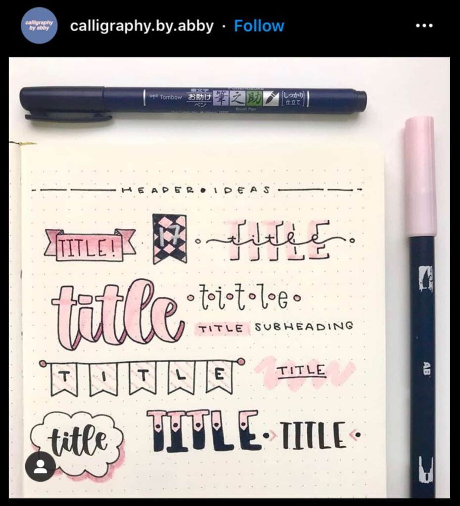 27 Best Bullet Journal Headers You Can Use For Your Trackers And 