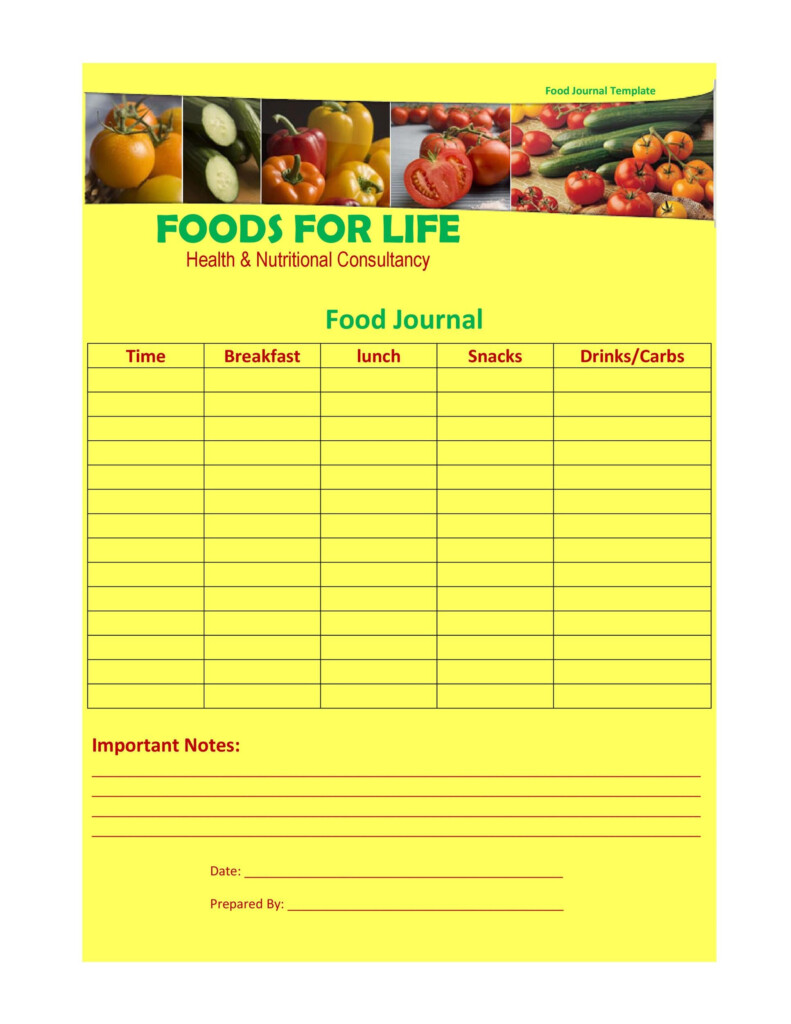 40 Simple Food Diary Templates Food Log Examples