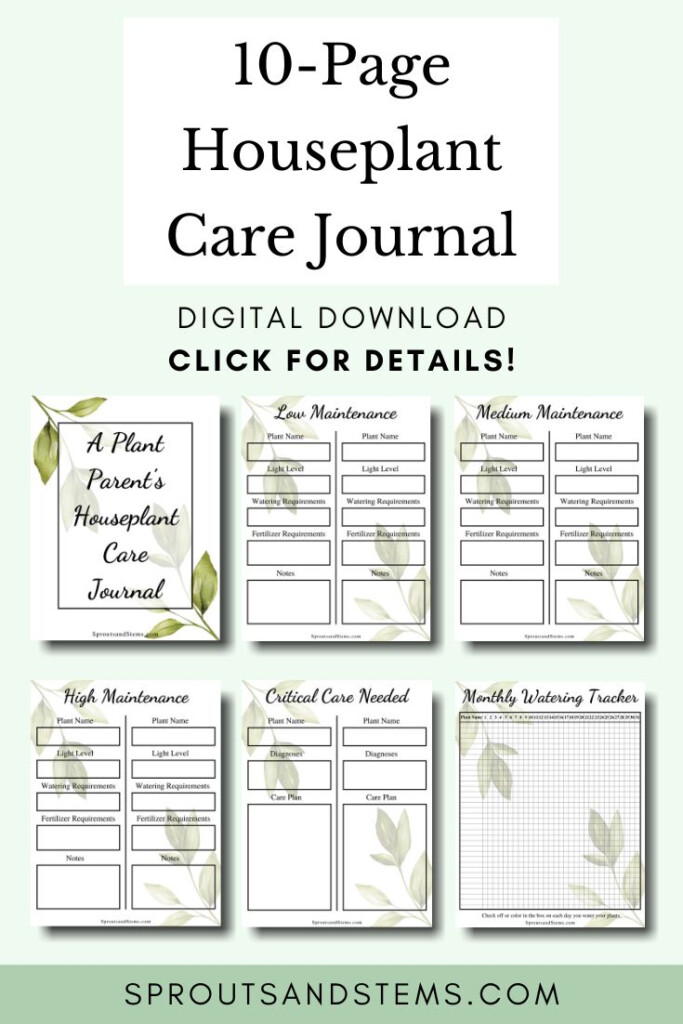 A Plant Parent s Houseplant Care Journal Plant Journal Template 