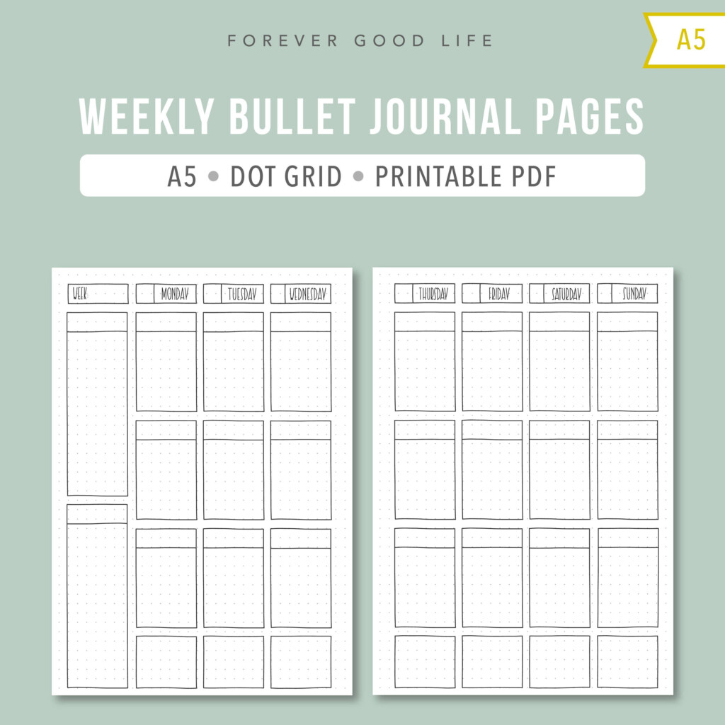 A5 Bullet Journal Printable