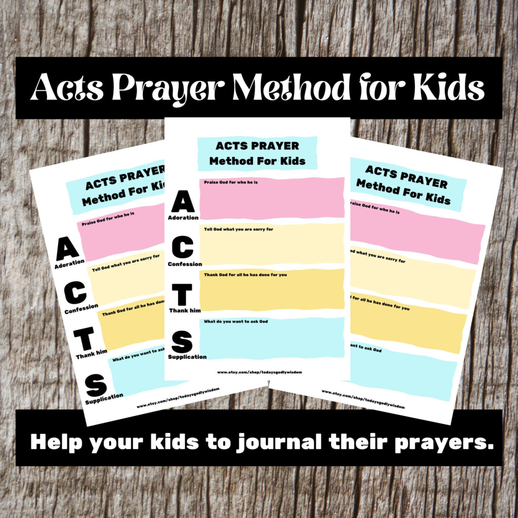 Acts Prayer Journal For Kids Printable Christian Journal Printable 