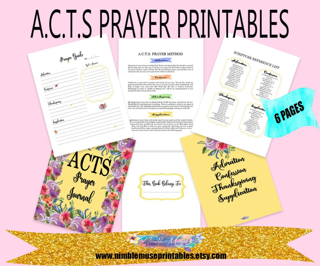 ACTS Prayer Journal Printable 8 5x11 A C T S Journaling Pages Prayer 