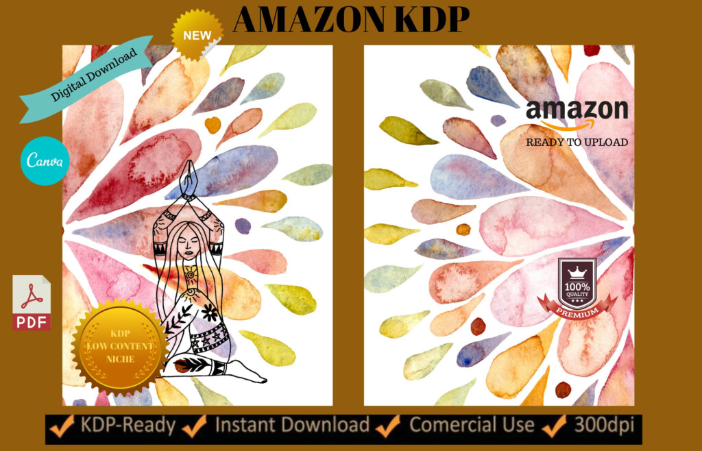 Amazon KDP Book Cover Template For Journal Low Content Etsy