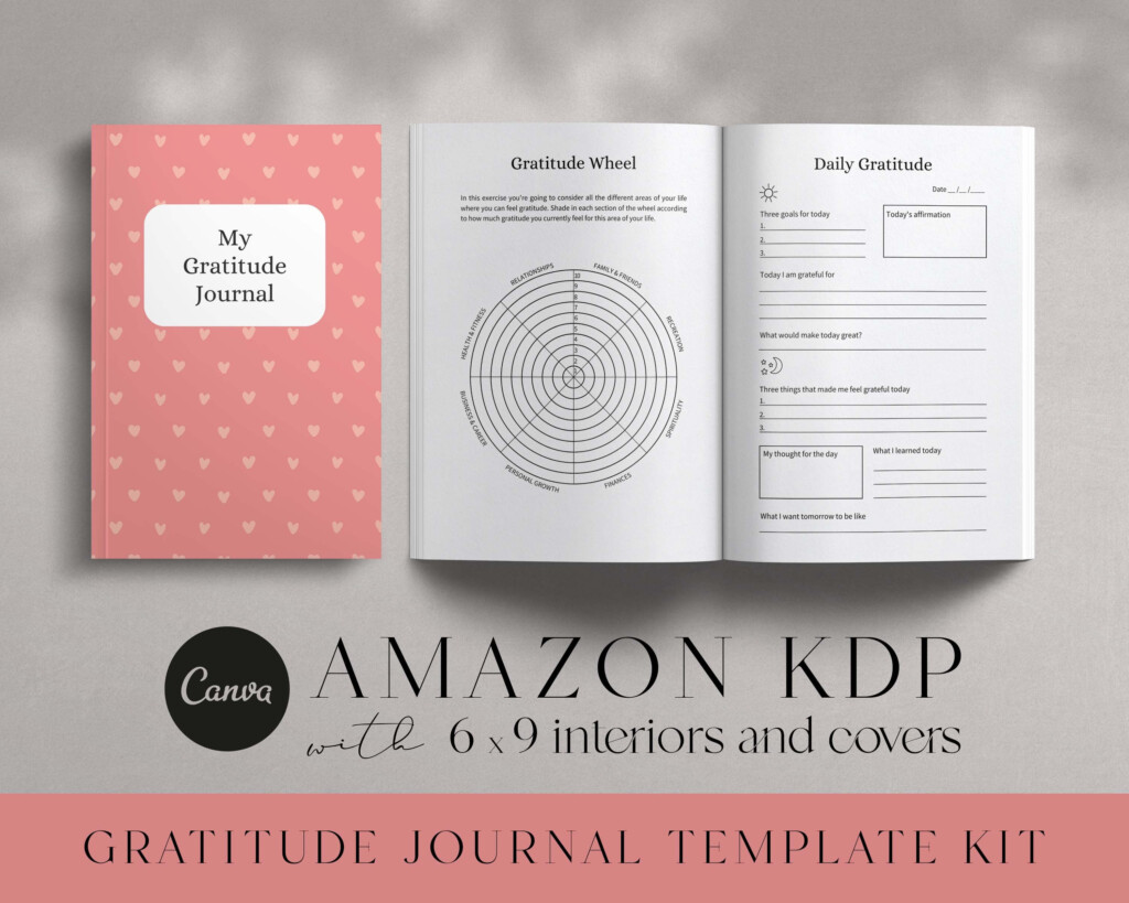 Amazon KDP Gratitude Journal Canva Template KDP Interior Etsy UK