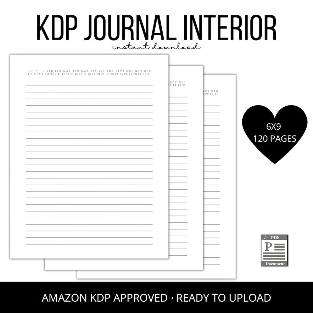 Approved KDP Journal Template 120 Pages PDF Digital Download Journal 