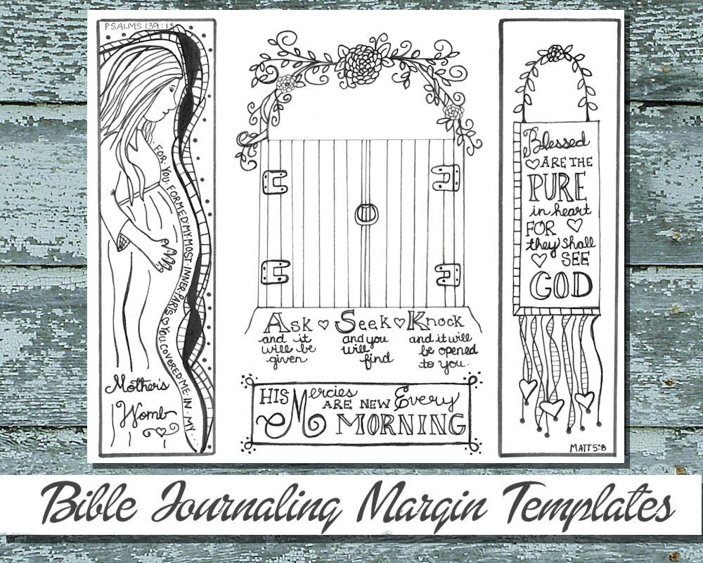 Ask Seek Knock 8 Bible Journaling Margin Templates