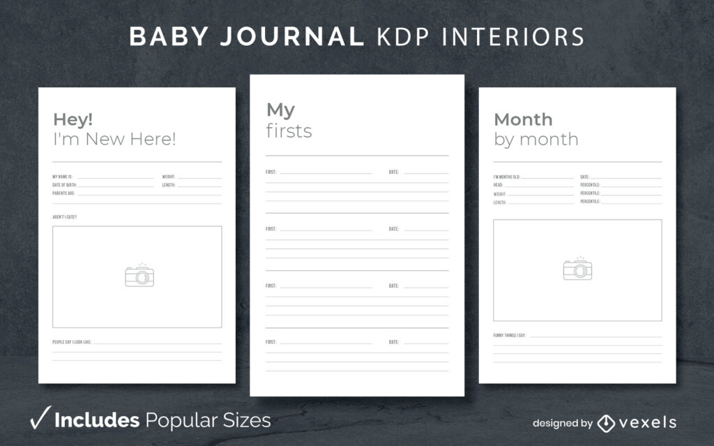 Baby Journal Design Template KDP Vector Download