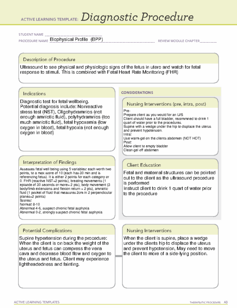 Biophysical Profile BPP ACTIVE LEARNING TEMPLATES THERAPEUTIC 