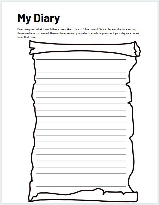 Blank Diary Page For Kids