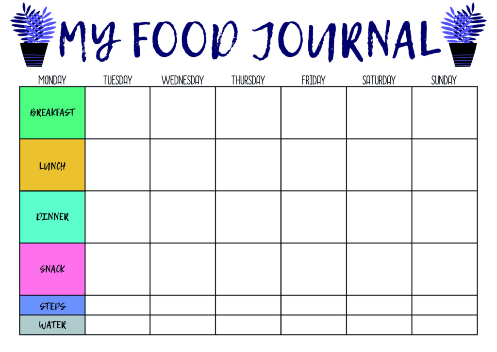 Blank Workout And Food Calendar EOUA Blog