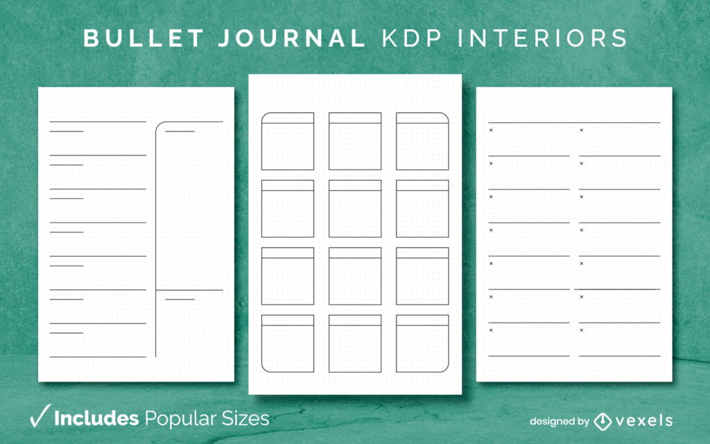 Bullet Journal Template KDP Interior Design Vector Download