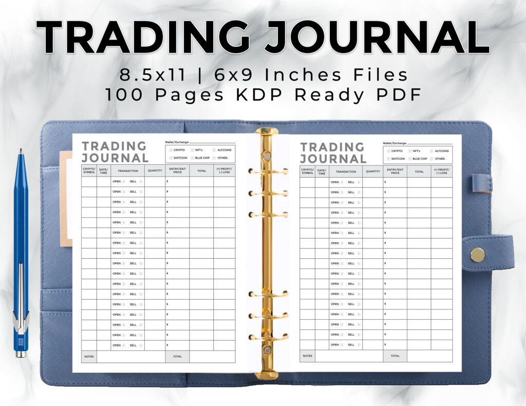 Buy Trading Journal 8 5x11 And 6x9 Inches 100 Pages Ready To Upload PDF 
