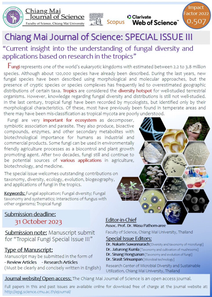 Chiang Mai Journal Of Science Faculty Of Science Chiang Mai University