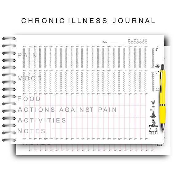 Chronic Illness Journal Page Printable Symptoms Tracker Etsy
