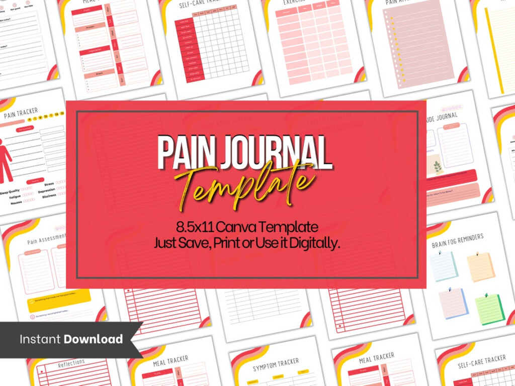 Chronic Pain Journal Template Chronic Illness Tracker Etsy