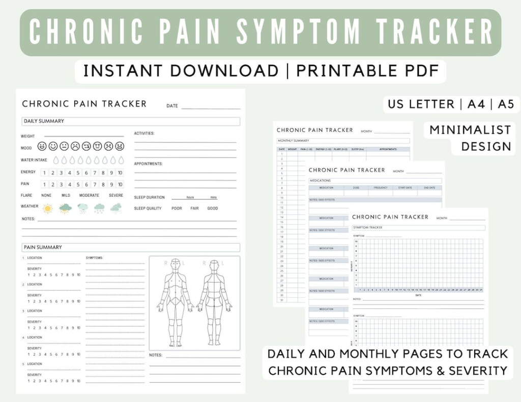 Chronic Pain Symptom Tracker Chronic Illness Journal Etsy Canada
