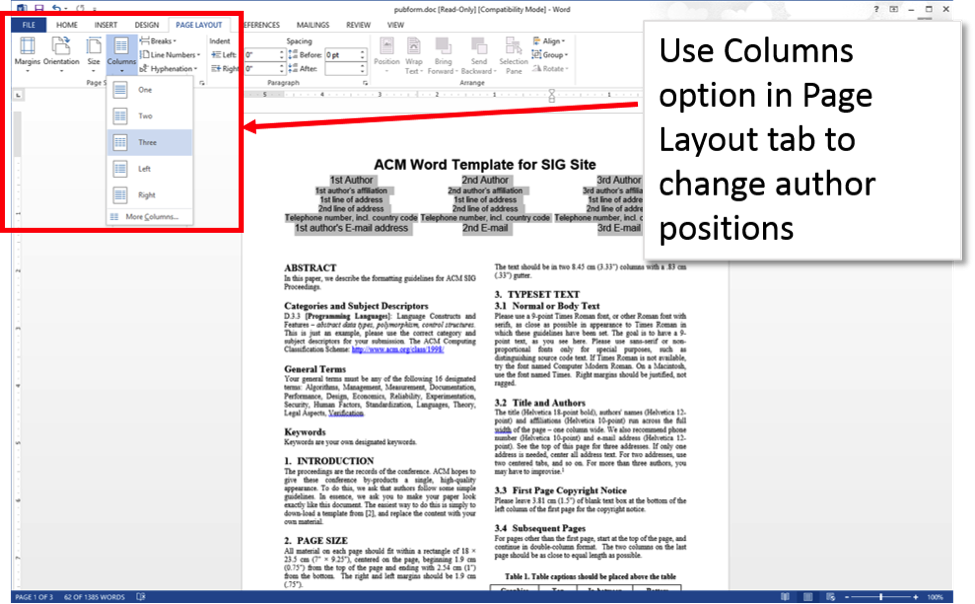 Create An Accessible ACM Submission Using Microsoft Word SIGACCESS