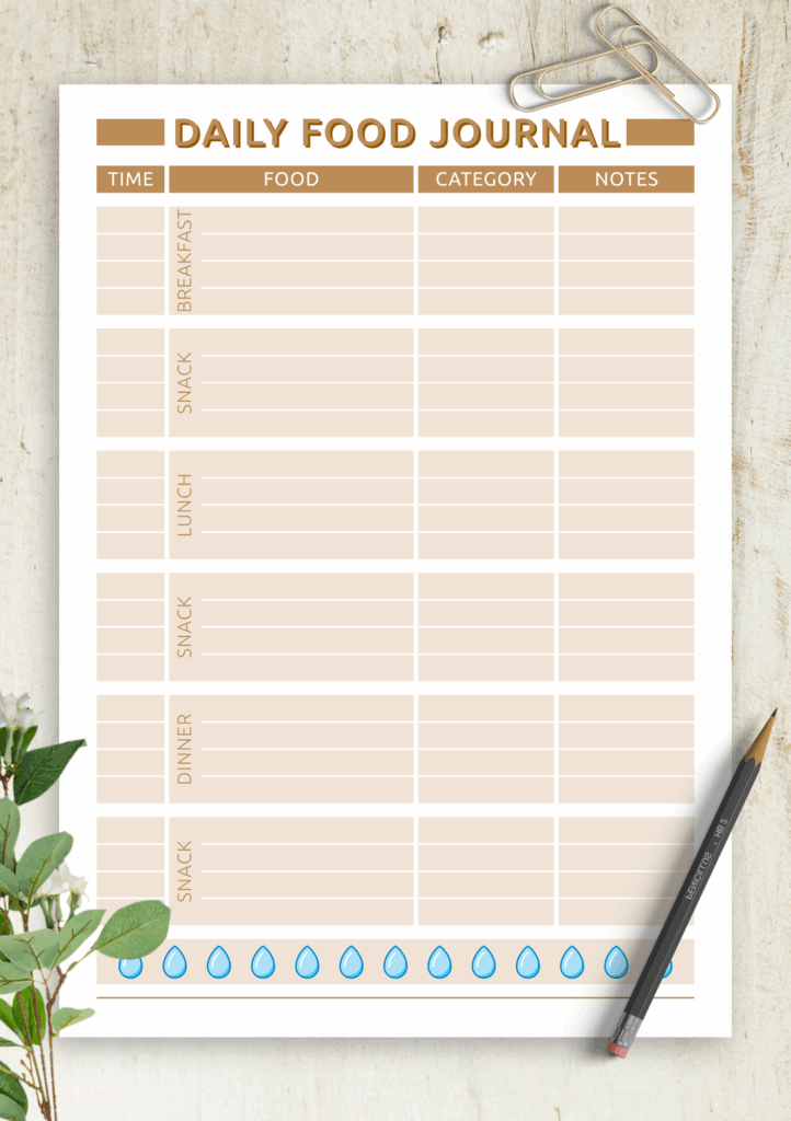 Daily Food Diary Template Printable Printable Templates