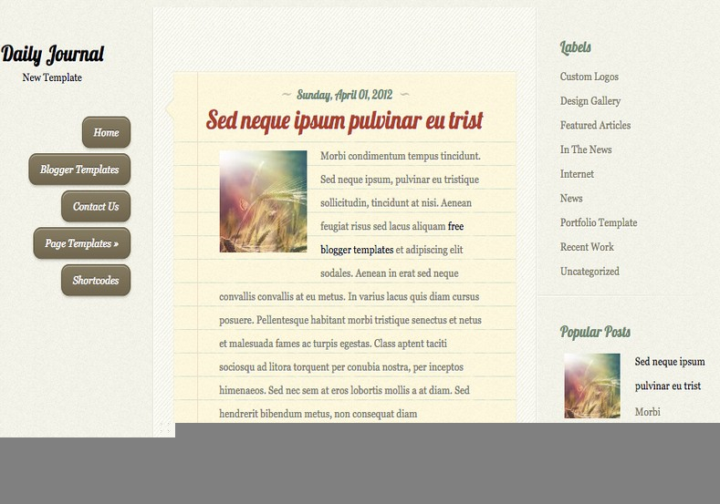 Daily Journal Blogger Template 2014 Free Download