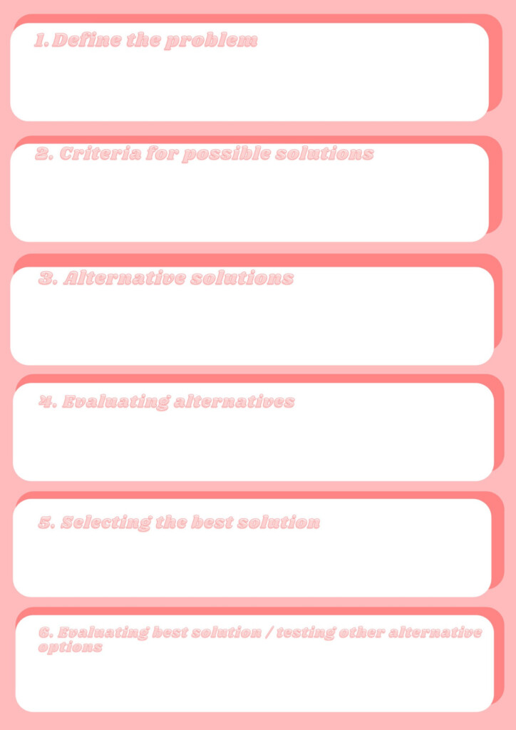 Decision Making Template Decision Making Journalling Decision 