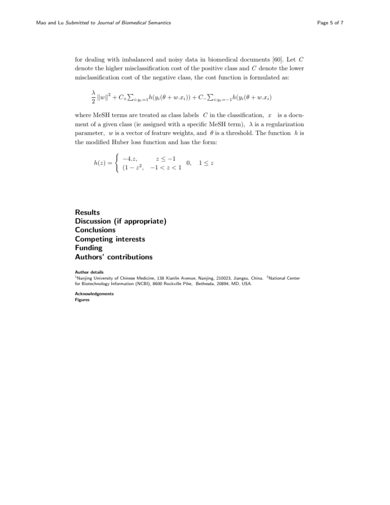 Default Template For BMC Journals Template BMC