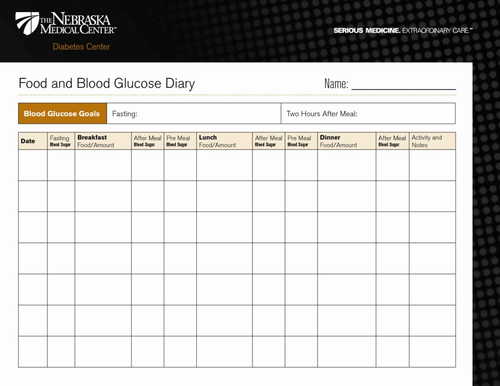 Diabetes Tracking Chart Printable New Diabetic Food Diary Template 