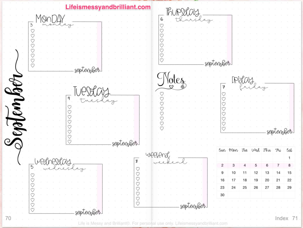 Digital Bullet Journal Template Free