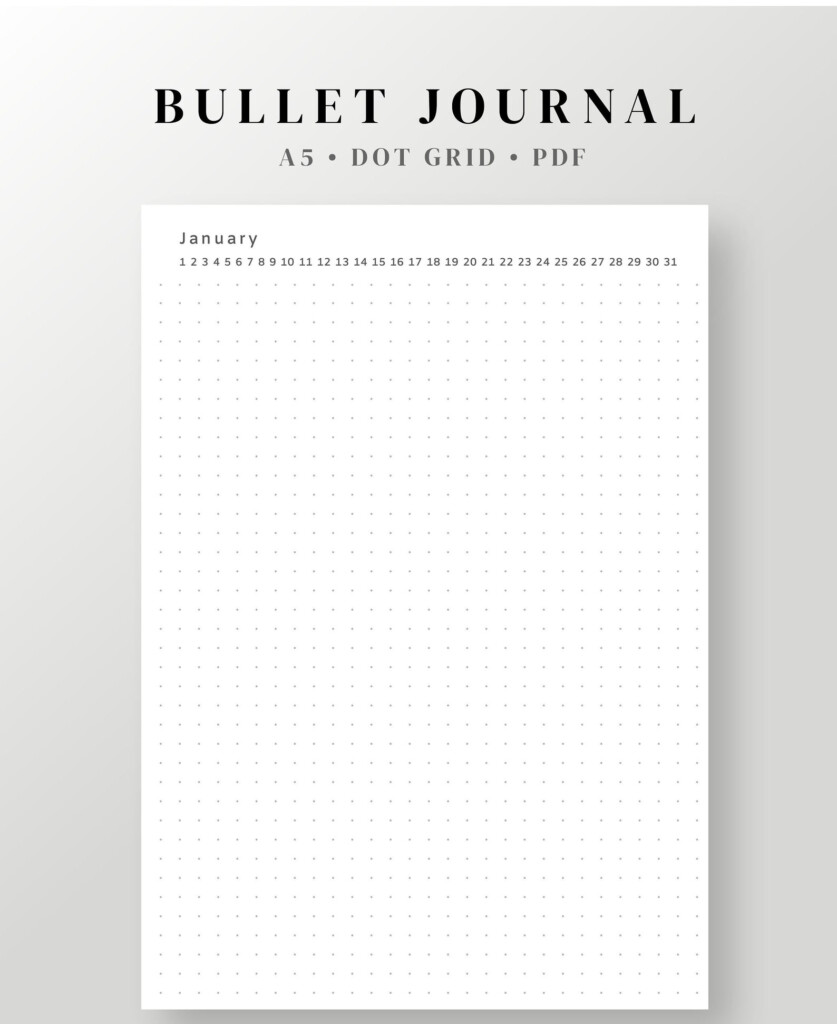 Dotted Bullet Journal Printable Bujo Paper Dot Grid Paper Etsy