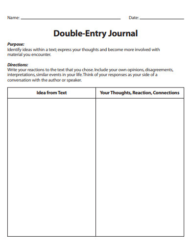 Double Entry Journal Template For Word Cardtemplate my id