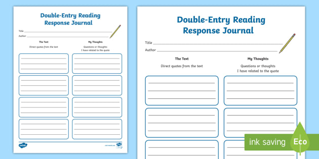 Double Entry Reading Response Journal