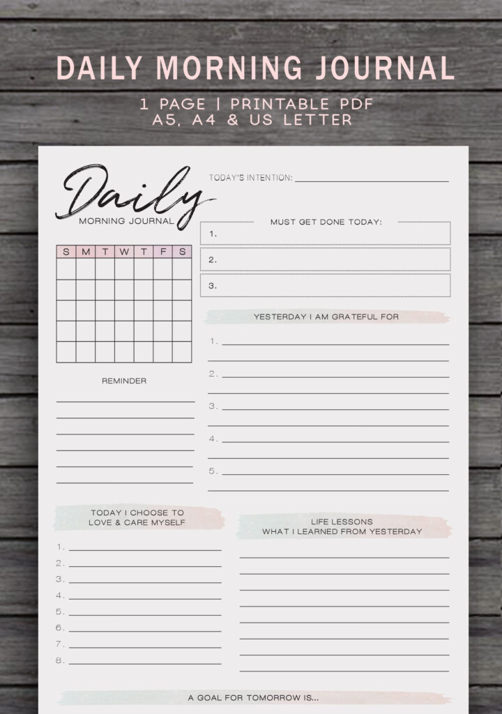 Downloadable Free Printable Daily Journal Pages Download These 