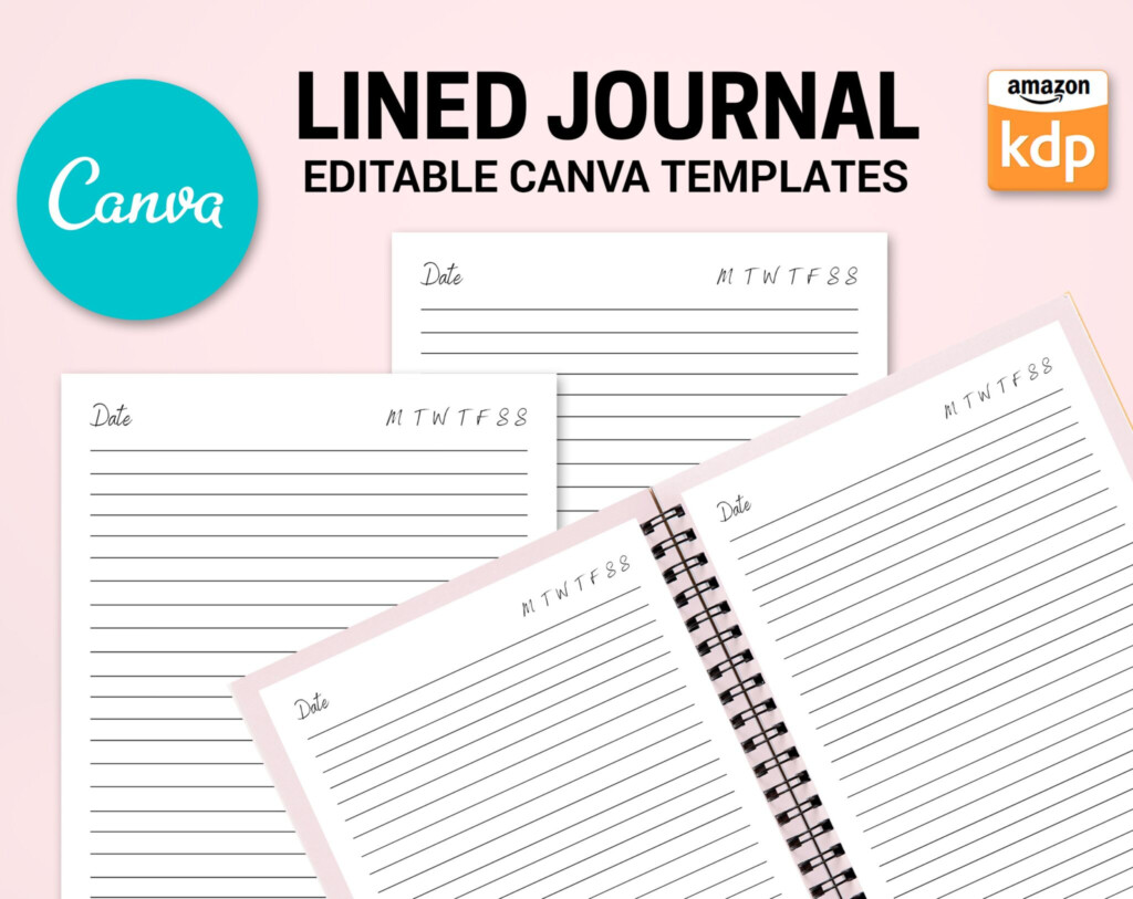 Editable Canva Lined Journal Express Your Thoughts KDP Template