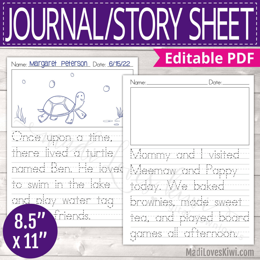 Editable Write Draw Journal Page For Kid Printable Story Etsy Canada