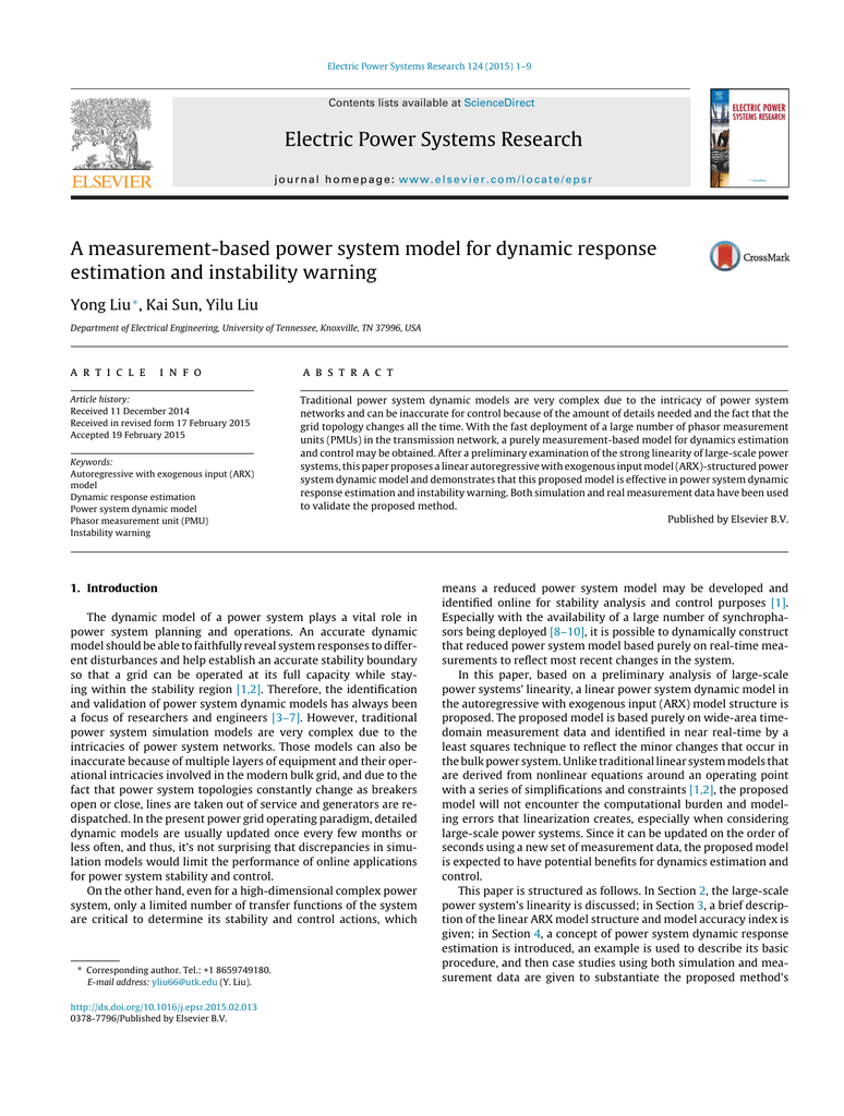 Electric Power Systems Research
