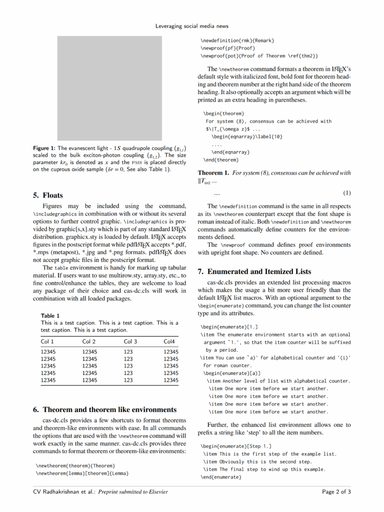 Elsevier LaTeX LaTeX 