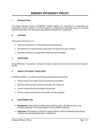 Energy Efficiency Policy Template